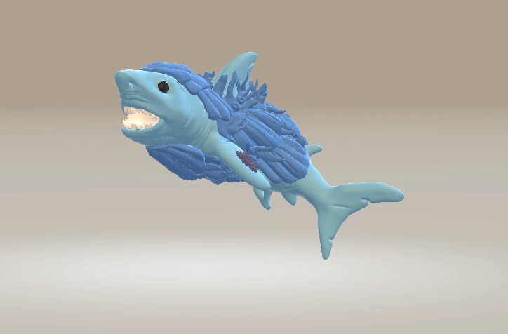 Whimsical Shark 3D Printable Model 3D Print Model .c4d .max .obj .3ds .fbx .stl .blend 
