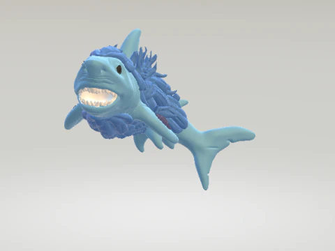 Whimsical Shark 3D Printable Model 3D Print Model