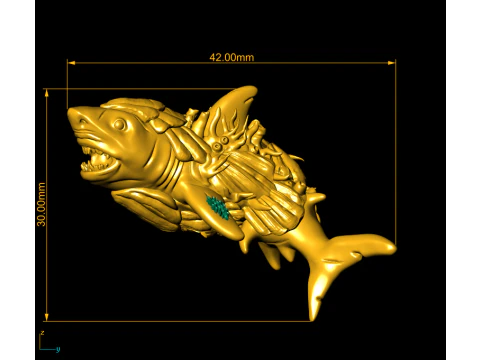 Whimsical Shark 3D Printable Model 3D Print Model