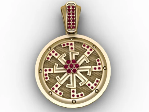 Regal Ruby Sunburst 펜던트 3D 인쇄 가능 모델 3D 프린트 모델