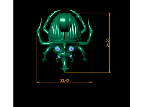 Eyed Beetle Pendant 3D Printable Model 3D Print Model