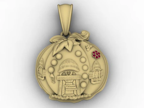 Modelo para impressão 3D com pingente de abóbora Fairy Cottage Modelo de Impressão 3D