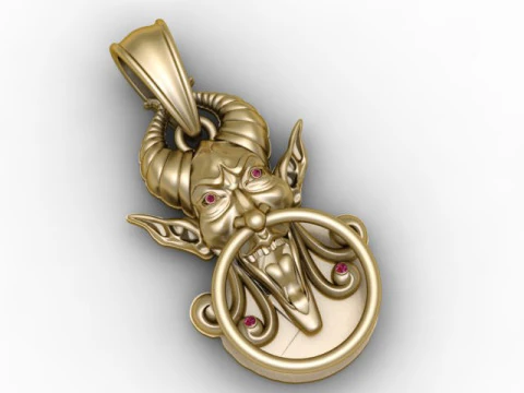 Devil Door Knocker Pendant 3D Printable Model 3D Print Model