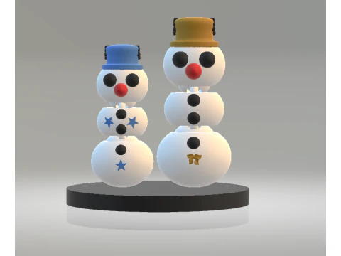 3D-модель для друку сім'ї сніговика 3D Принт Модель