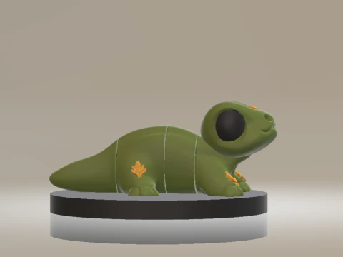 Frog with Floral Accents 3D Printable Model 3D Print Model