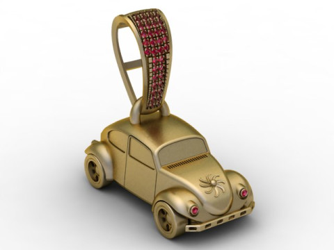 Vintage Car Charm Pendant 3D Printable Model 3D Print Model