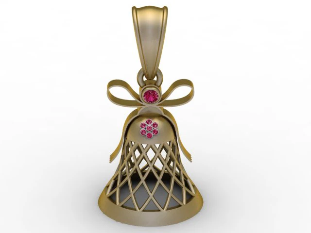 Elegant Christmas Bell Pendant 3D Printable Model 3D Print Model .c4d .max .obj .3ds .fbx .stl .blend 