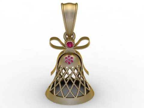Elegant Christmas Bell Pendant 3D Printable Model 3D Print Model