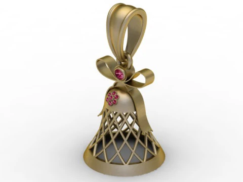 Elegant Christmas Bell Pendant 3D Printable Model 3D Print Model