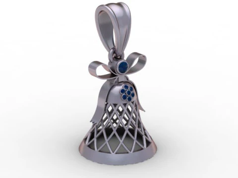 Elegant Christmas Bell Pendant 3D Printable Model 3D Print Model