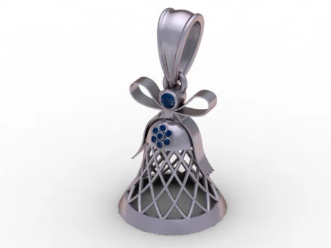 Elegant Christmas Bell Pendant 3D Printable Model 3D Print Model