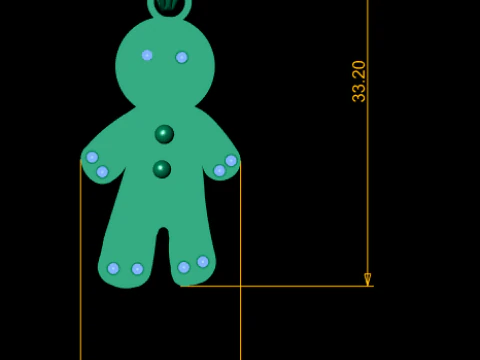 Gingerbread Man Pendant 3D Printable Model 3D Print Model