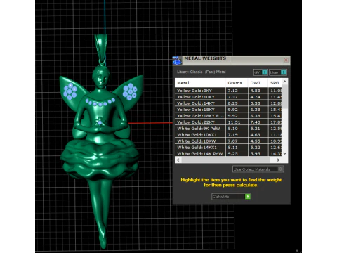 Elegant fairy pendant 3D printing model 3D Print Model