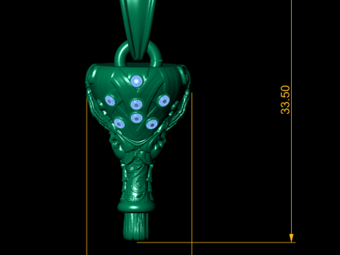 Mod&egrave;le imprimable en 3D de pendentif en or Modèles 3D en vedette