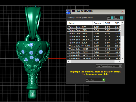 Mod&egrave;le imprimable en 3D de pendentif en or Modèles 3D en vedette