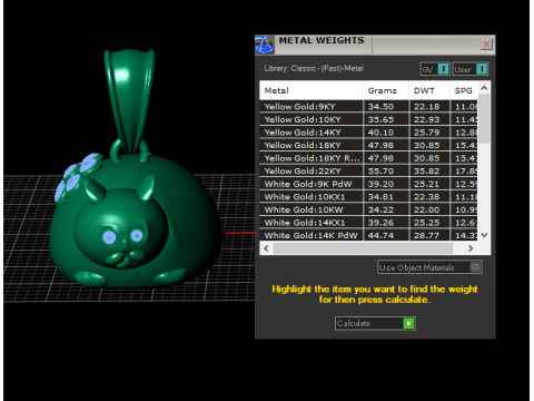 Gemstone Kitty Charm 3D Printable Pendant 3D Print Model