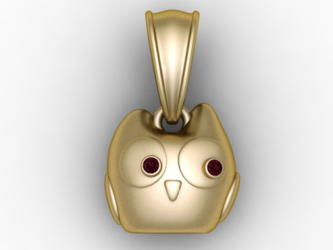 Cute Owl Face Pendant 3D Printable Model 3D Print Model