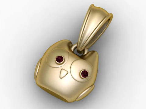 Cute Owl Face Pendant 3D Printable Model 3D Print Model
