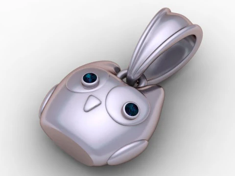 Cute Owl Face Pendant 3D Printable Model 3D Print Model