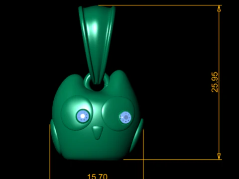 Cute Owl Face Pendant 3D Printable Model 3D Print Model