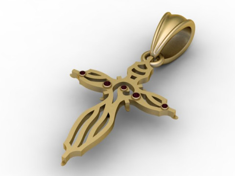 Golden Cross Pendant 3D Printable Model 3D Print Model