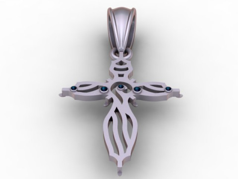 Golden Cross Pendant 3D Printable Model 3D Print Model