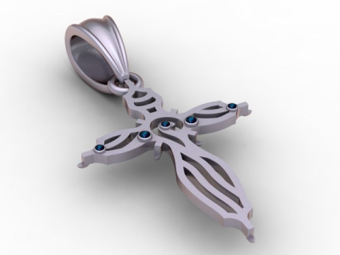 Golden Cross Pendant 3D Printable Model 3D Print Model