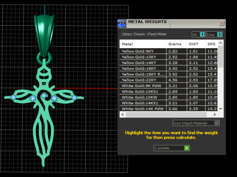 Golden Cross Pendant 3D Printable Model 3D Print Model