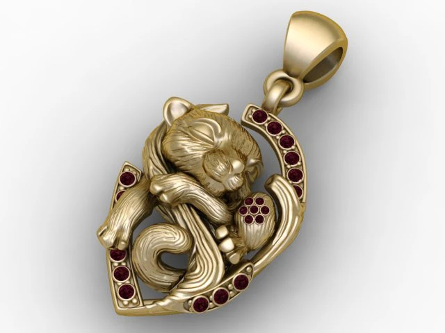 Golden Lion Pendant 3D Printable Jewelry Model 3D Print Model .c4d .max .obj .3ds .fbx .stl .blend