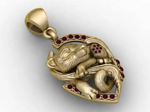 Golden Lion Pendant 3D Printable Jewelry Model 3D Print Model