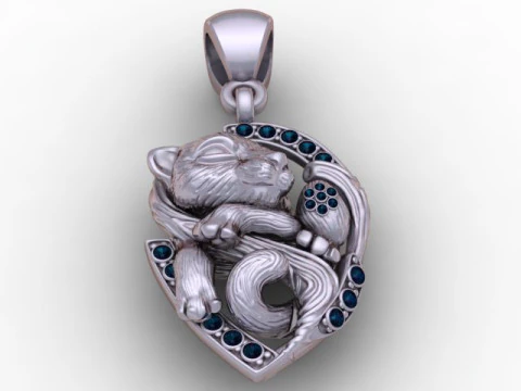 Golden Lion Pendant 3D Printable Jewelry Model 3D Print Model