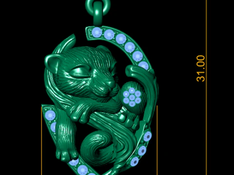 Golden Lion Pendant 3D Printable Jewelry Model 3D Print Model