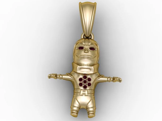 Gold Superhero Emblem Pendant 3D Printable Model 3D Print Model .c4d .max .obj .3ds .fbx .stl .blend 