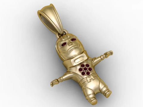 Gold Superhero Emblem Pendant 3D Printable Model 3D Print Model