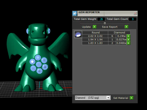 Подвеска "Милый дракончик" с бриллиантами 3D-модель ювелирного изделия для печати 3D Принт Модель