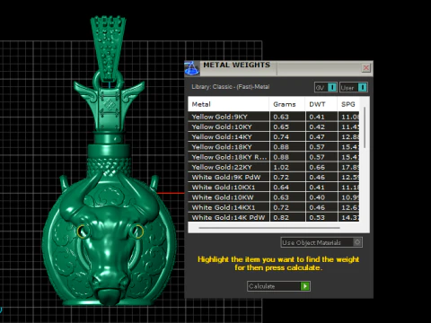 Bull Head Pendant with Ornamental Detailing Diamond Accent 3D Printable Jewelry Model 3D Print Model