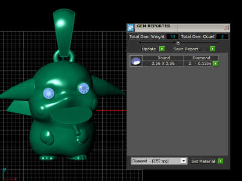 Elmas G&ouml;zl&uuml; Sevimli Yaratık Kolye 3D Yazdırılabilir Takı Modeli 3D Baskı Modeli