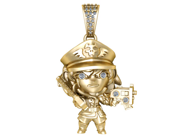 Подвеска-воин-офицер с бриллиантовыми акцентами 3D-модель ювелирного изделия для печати 3D Принт Модель .c4d .max .obj .3ds .fbx .stl .blend