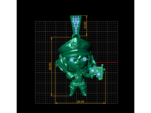 Подвеска-воин-офицер с бриллиантовыми акцентами 3D-модель ювелирного изделия для печати 3D Принт Модель