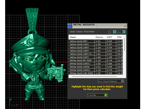 Подвеска-воин-офицер с бриллиантовыми акцентами 3D-модель ювелирного изделия для печати 3D Принт Модель