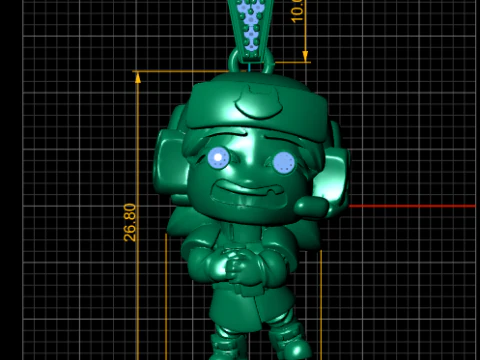 Cute Gamer Character Pendant with Diamond Eyes 3D Printable Jewelry Model 3D Print Model