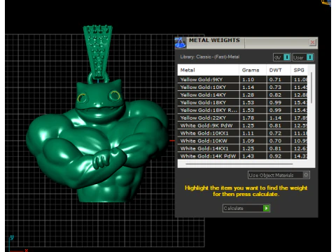 Muscle Frog Pendant with Diamond Eyes 3D Printable Jewelry Model 3D Print Model