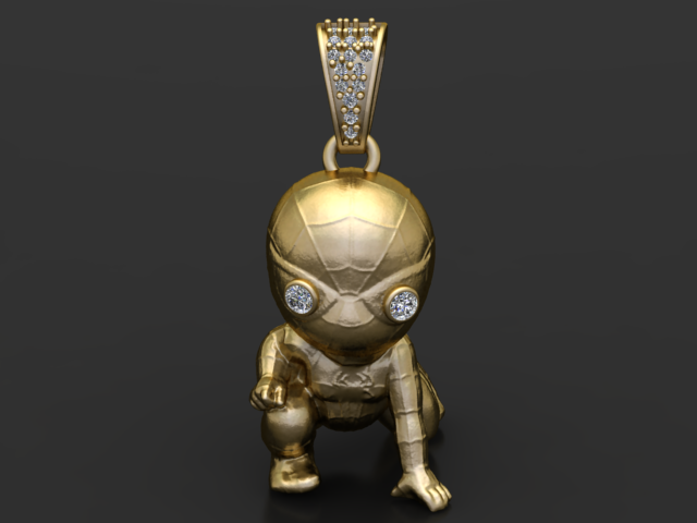 Masked Hero Pendant with Diamond Eyes 3D Printable Character Jewelry Model 3D Print Model .c4d .max .obj .3ds .fbx .stl .blend 