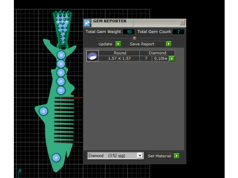Подвеска в виде силуэта акулы с бриллиантовыми акцентами 3D-модель ювелирного изделия для печати 3D Принт Модель