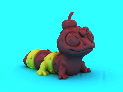 Cute Caterpillar Buddy Cartoon Creature 3D Print Model 3D Print Model