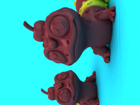 Cute Caterpillar Buddy Cartoon Creature 3D Print Model 3D Print Model
