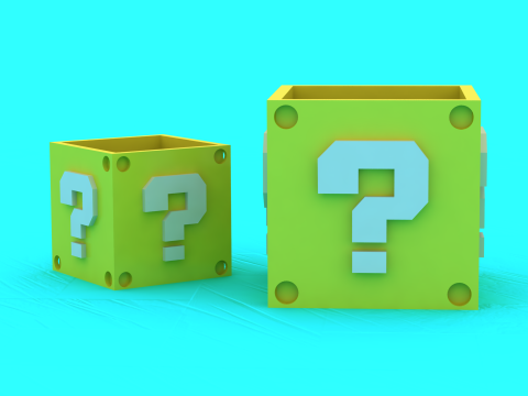 Таємничий блок питань Retro GamStyle 3D Printable Box 3D Принт Модель