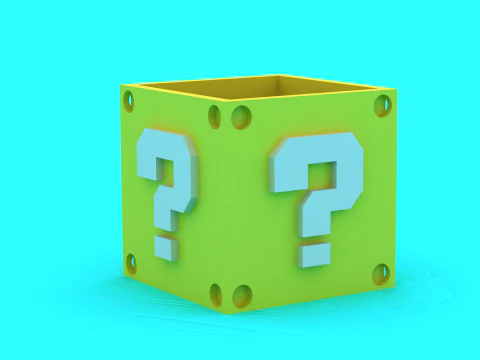 Mystery Question BlocRetro GamStyle 3D Printable Box 3D Print Model