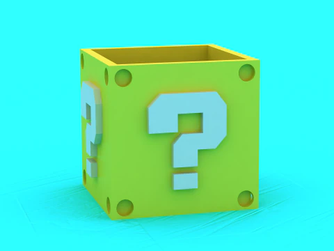 Mystery Question BlocRetro GamStyle 3D Printable Box 3D Print Model
