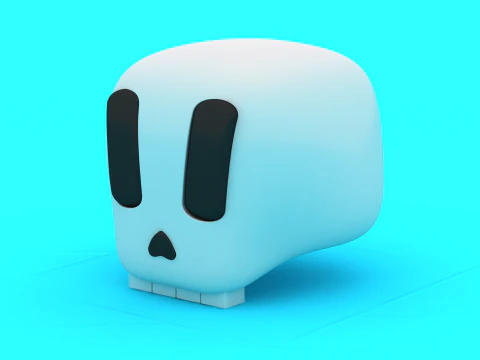 Cute Mini Skull Duo Stylized Kawaii Skull Figures 3D Printable Toy Models 3D Print Model